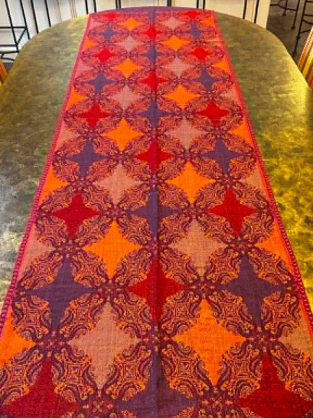 ALEXANDRA'S ACCENTS Boho India Handwoven Art Reversible Scarf Runner 82x22